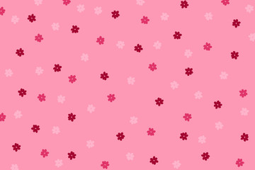 Hand drawn flowers pattern in red tone