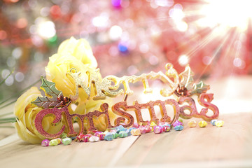 Christmas letter with flowers