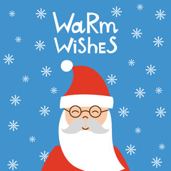 Vector cartoon Christmas card with Santa