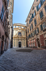 Fototapeta na wymiar Genoa (Italy) - A big city in northern Italy, capital of the Liguria region, with the largest port and the quaint historic center