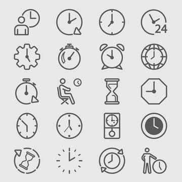Time and Clock line icon