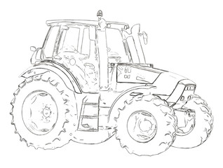 Outlines of the agricultural tractor