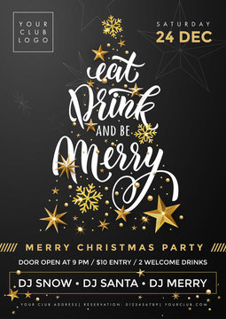 Holiday Party Banner With Christmas Tree