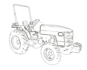 Outlines of the agricultural tractor