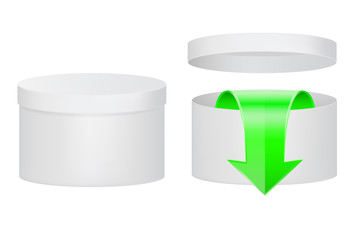 White box with green arrow