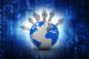 3d illustration Business Network 
