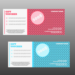 Gift voucher template with clean and modern pattern vector illus