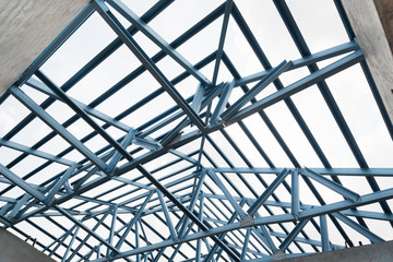 Structure of steel roof.