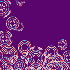 Watercolor tribal elements card for ethnic design