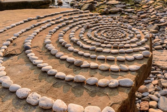 Circles on boulder