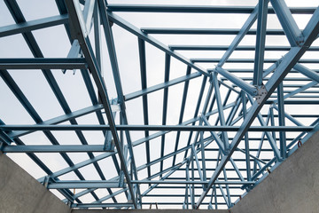 Structure of steel roof.