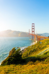 Golden Gate Bridge Marin Sunset Fort Point Coast V