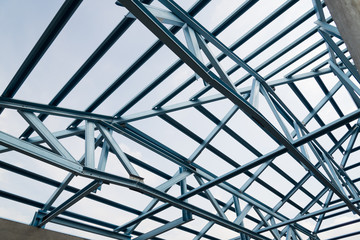 Structure of steel roof.