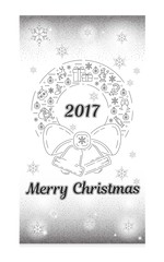 Postcards with elements of snowflakes in line, icon flat, loop, thin, outline.silver color. The symbol of the new year.Glitter. Postcard for congratulations on Christmas. New Year. Line, icon flat,