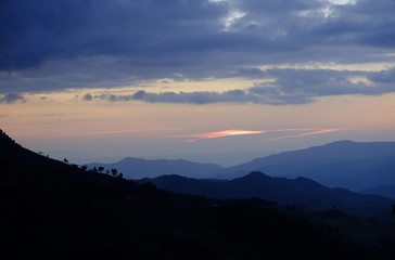 mountain in sunset time