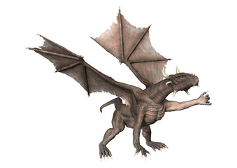 Fototapeta premium 3D Fantasy Fantasy Dragon na białym tle