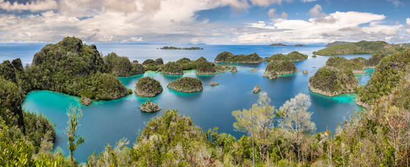 Scenic, tropical ,blue lagoon from viewpoint