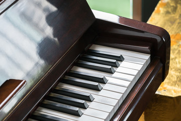 Piano keyboard of close-up
