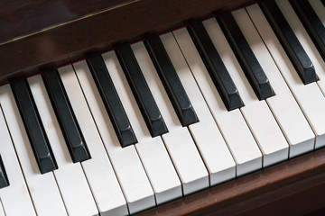 Piano keyboard of close-up
