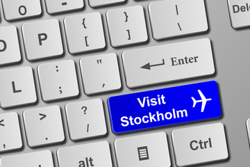 Visit Stockholm blue keyboard button