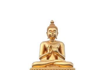 golden buddha on white background
