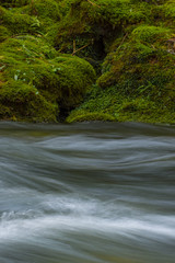 rive in the mountain with water flowing