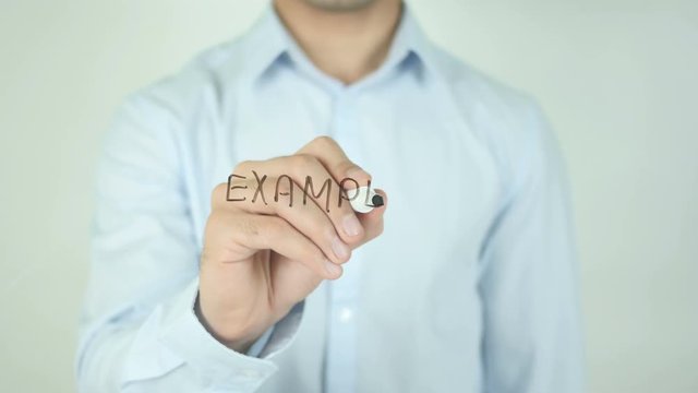 Examples, Man Writing on Screen