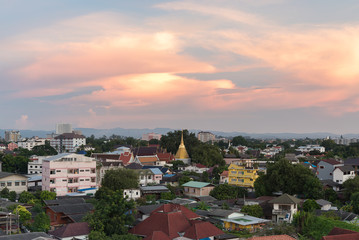 Fototapeta na wymiar View of Chiang Mai City in evening, Thailand.