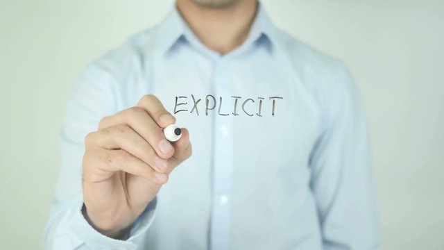 Explicit Content, Man Writing on Screen