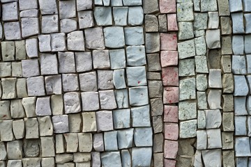 Gray, light blue, pink smalt mosaic.