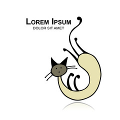 Siamese cat, sketch for your design