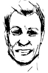  vector sketch of a young man smiling.