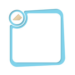 Blue text frame for your text and envelope