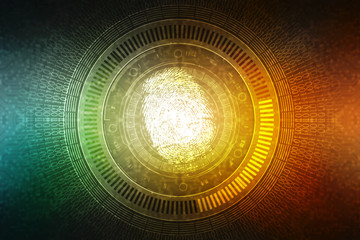 Fingerprint Scanning Technology Concept 2d Illustration