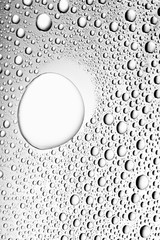 bw photo water drops of on treat water-repellent surface in macro lens shot small-DOF for screen...