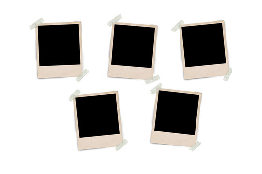 blank polaroid photo frames and empty space for your photograph and picture isolated on white background 