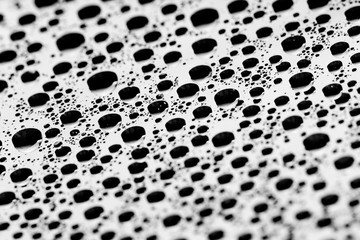bw photo water drops of on treat water-repellent surface in macro lens shot small-DOF for screen wallpapers