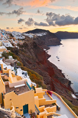 Fototapeta premium Oia village on Santorini island in Greece.