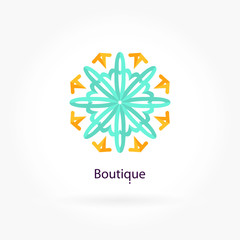 Simple geometric logo. Mandala logo. Icons, business, invitations. Vintage. 