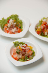 Crab stick spicy salad with vegetable