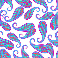 Paisley seamless pattern. Indian ornament. Vector illustration.