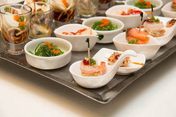 various of food cocktail menu