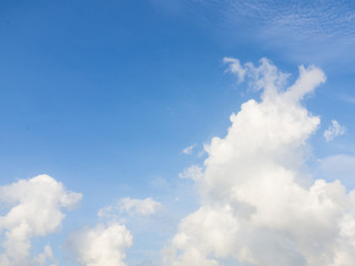 Blue sky and white cloud. Sunny day.