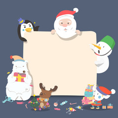 Christmas and New Year Vector greeting card