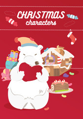 Christmas and New Year Vector greeting card