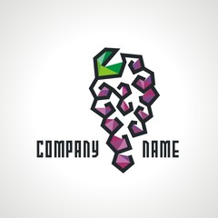 Vector logo grapes. Modern Icon and sign design. Vector Illustration.