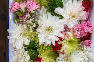 Table Setting with Flowers  in the Box