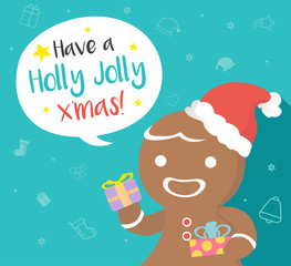 Gingerbread man with speech bubble