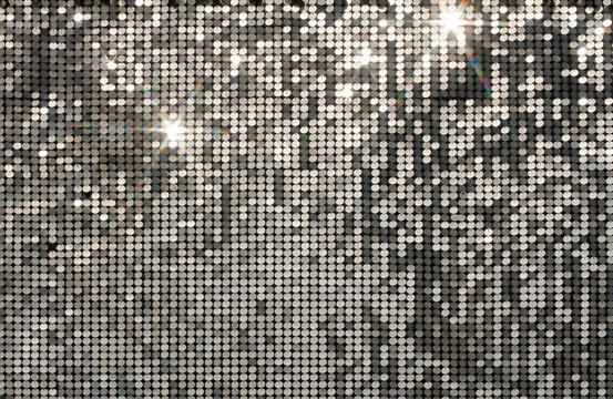 Silver background mosaic with light spots and stars