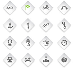 moto racing icon set